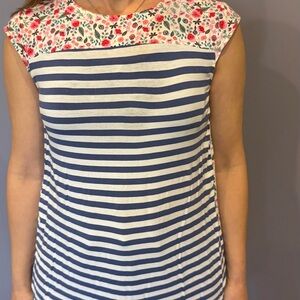 Matilda Jane Pink Floral and Blue Striped Top